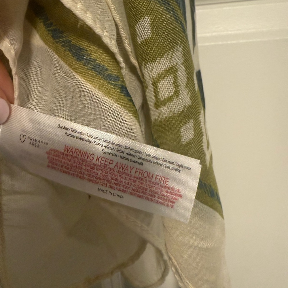 Primark Blue and Green Leaf Scarf - Picture 2 of 2